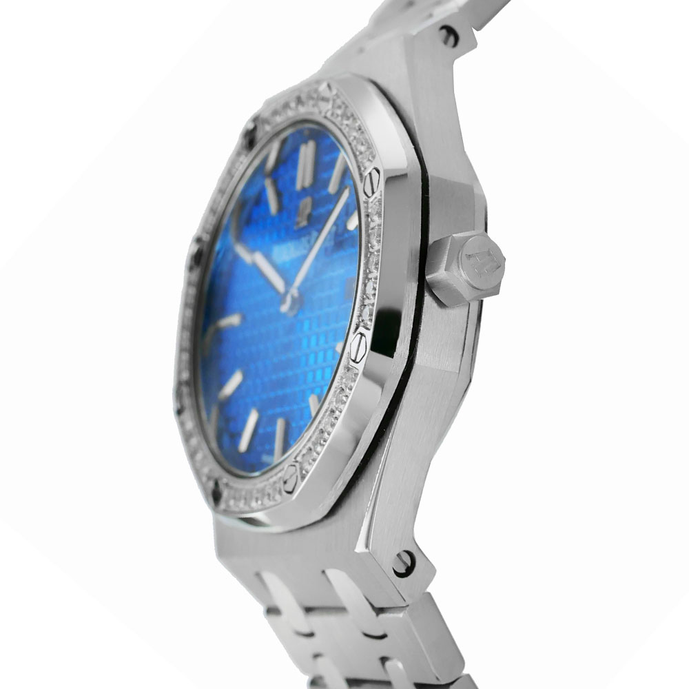 Replica Audemars Piguet Royal Oak Lady 34mm Steel Blue Dial Diamonds 77451ST.ZZ.1361ST.03