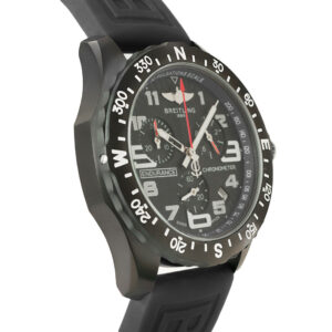 Breitling Endurance Pro Black Replica 44mm Steel Chronograph Black Dial Rubber Strap