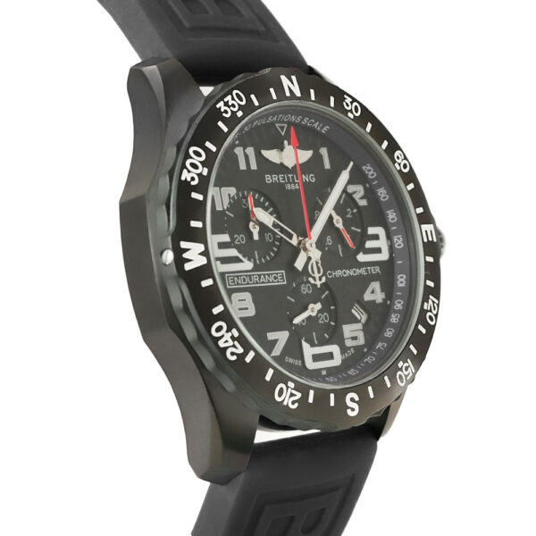 Breitling Endurance Pro Black Replica 44mm Steel Chronograph Black Dial Rubber Strap