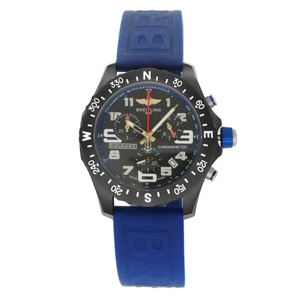 Breitling Endurance Pro Blue Replica 44mm Steel Chronograph Black-Blue Dial Rubber Strap