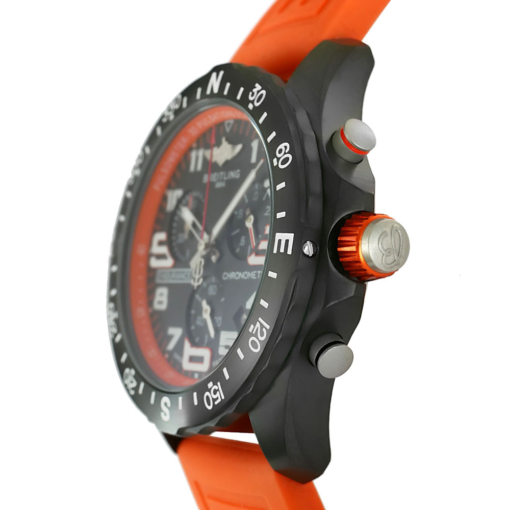 Breitling Endurance Pro Orange Replica 44mm Steel Chronograph Black-Orange Dial Rubber Strap