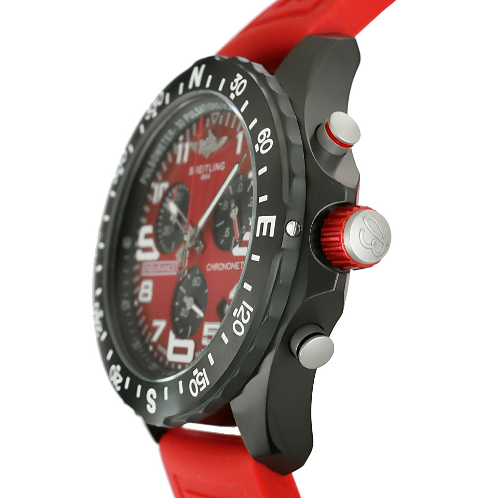 Breitling Endurance Pro Red Replica 44mm Steel Chronograph Black-Red Dial Rubber Strap