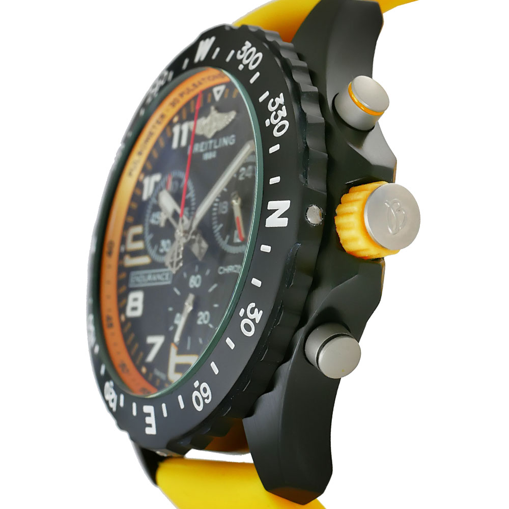 Breitling Endurance Pro Yellow Replica 44mm Steel Chronograph Black-Yellow Dial Rubber Strap