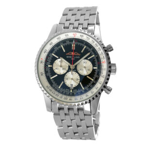 Breitling Navitimer B01 Chronograph Replica 46mm B01 Steel Chronograph Black-White Dial AB0138211B1A1