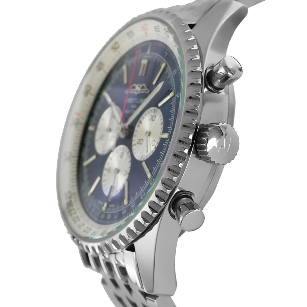 Breitling Navitimer B01 Chronograph Replica 46mm B01 Steel Chronograph Blue-White Dial AB0137211C1A1