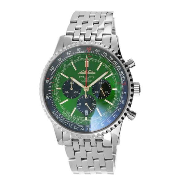 Breitling Navitimer B01 Chronograph Replica 46mm B01 Steel Chronograph Green-Black Dial AB0137241L1A1