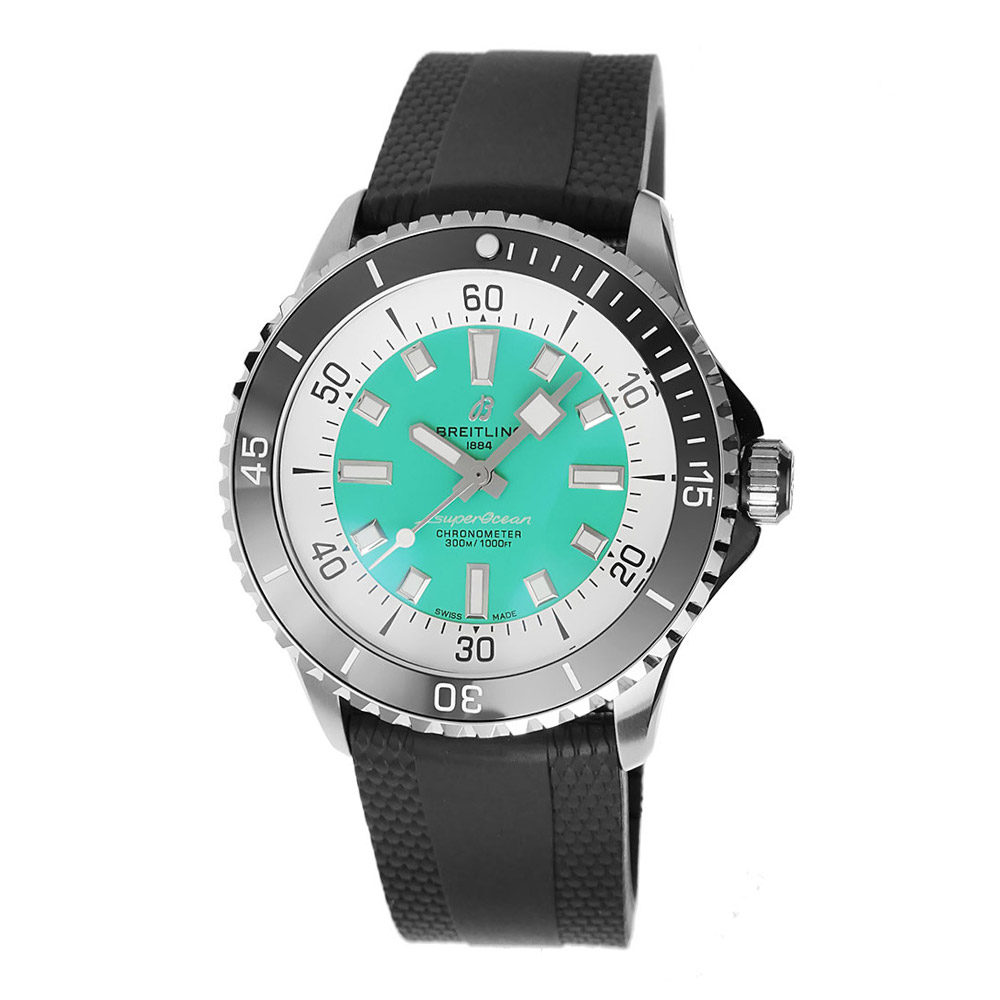 Breitling Superocean Steel Replica Black Turquoise 44mm Steel Chronograph Black-Turquoise Dial