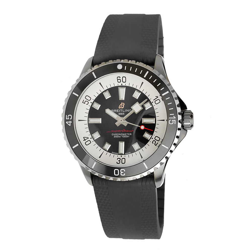 Breitling Superocean Steel Replica Black White 44mm Steel Chronograph Black-White Dial