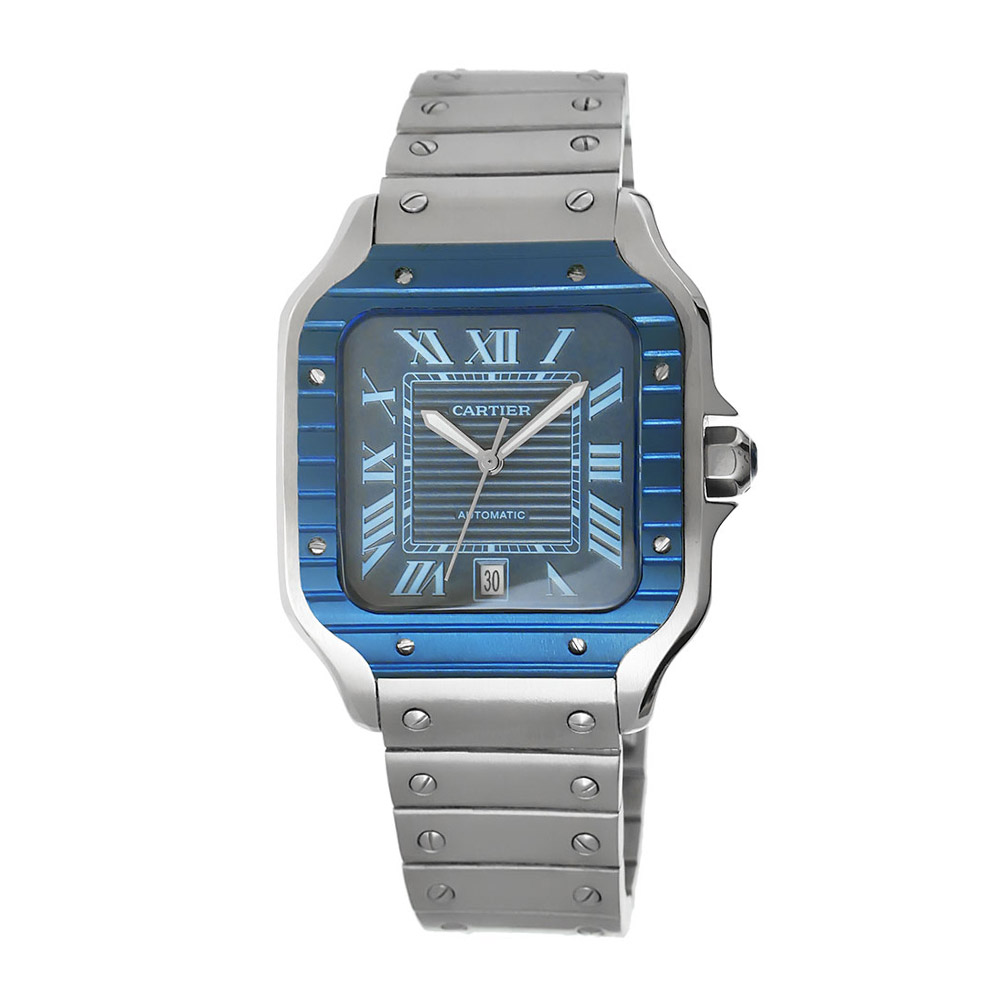 Cartier Santos de Cartier Replica Steel Blue Dial