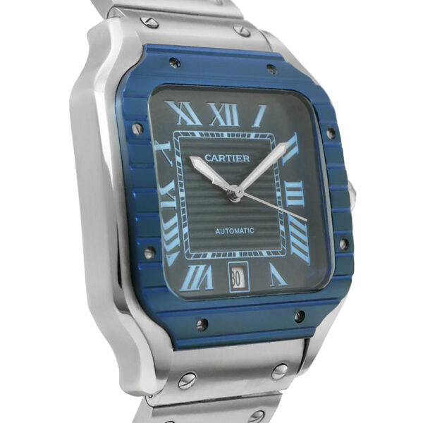 Cartier Santos de Cartier Replica Steel Blue Dial