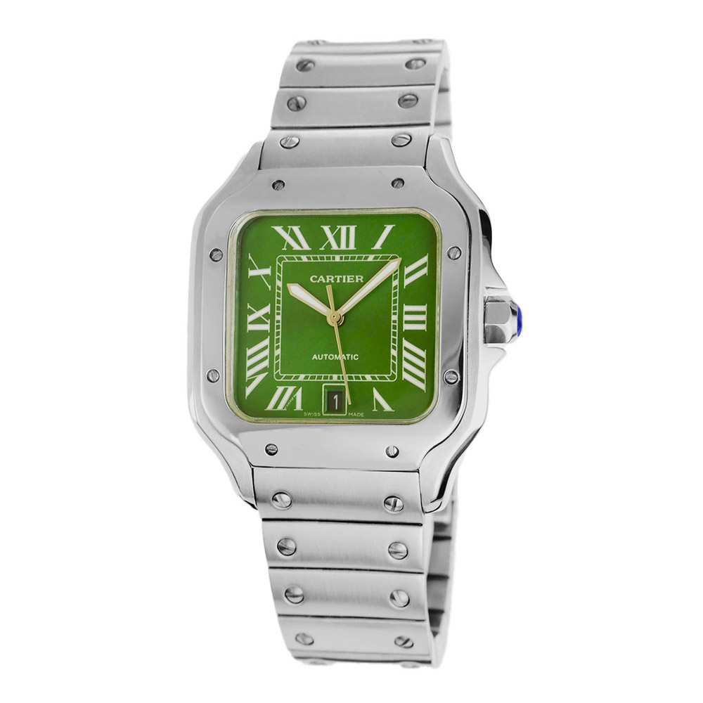 Cartier Santos de Cartier Replica 41.9 x 35,1 mm Steel Green Dial