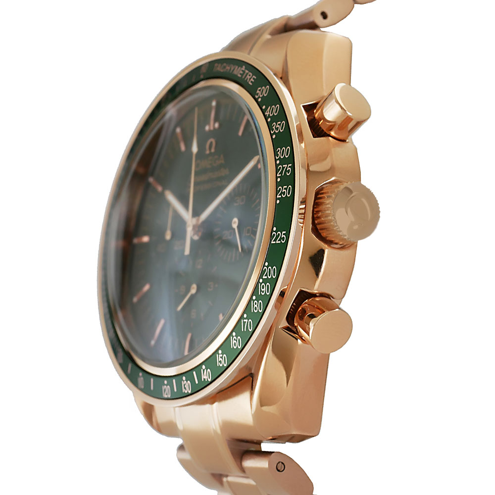 Omega Speedmaster Moonwatch Professional Replica 42mm Gold Chronograph Green Dial