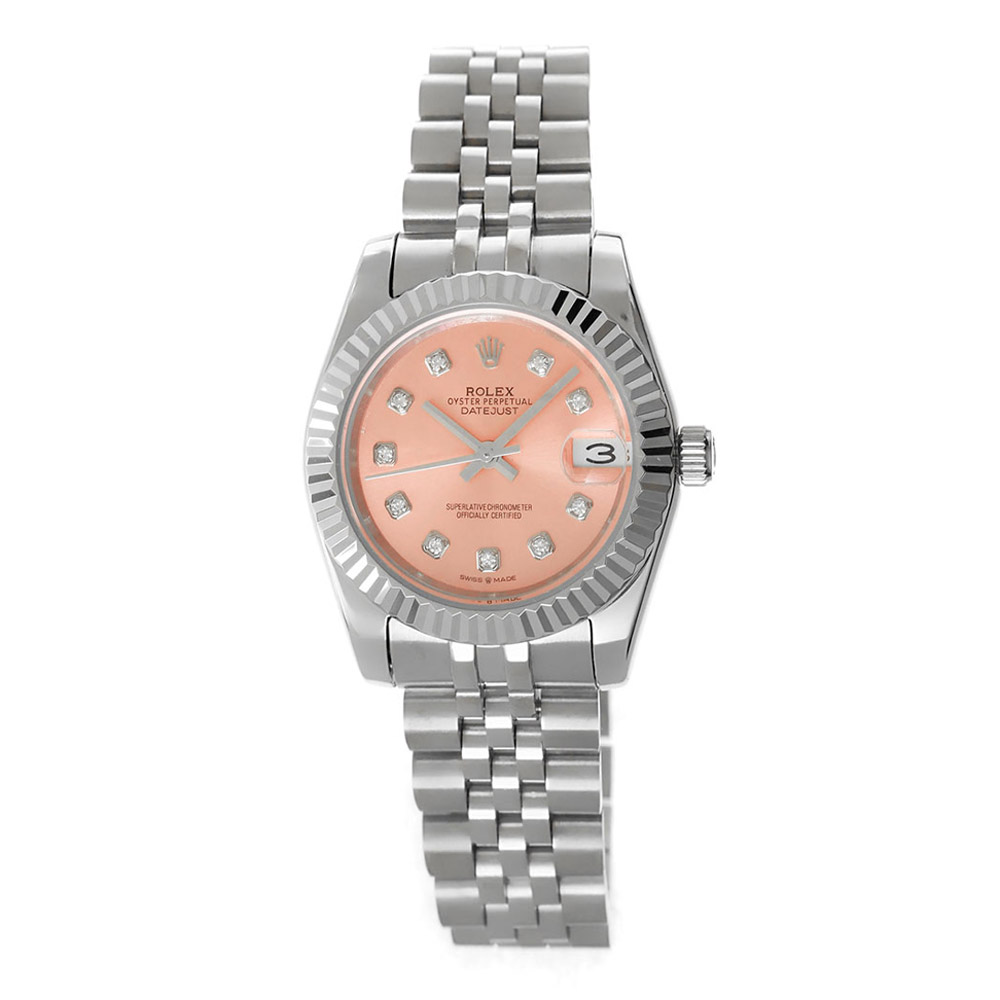 Rolex Datejust 31 Stainless Steel Replica 31mm Steel Jubilee Pink Diamonds Roman Dial White Gold Bezel