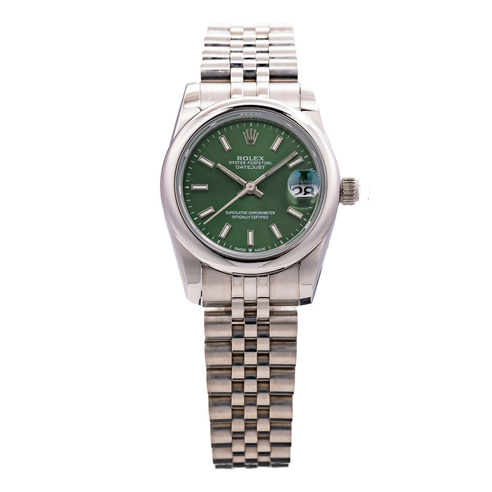 Rolex Datejust 31 Stainless Steel Replica 31mm Steel Mint Green Dial Domed Bezel Jubilee Bracelet