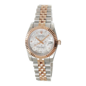 Rolex Datejust 31 Two-Tone Replica 31mm Steel Rose Gold Two-Tone Jubilee Silver Floral Diamond Dial