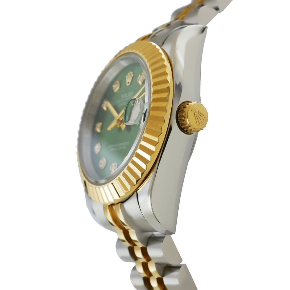 Rolex Datejust 31 Two-Tone Replica 31mm Steel Yellow Gold Two-Tone Jubilee Green Diamond Dial