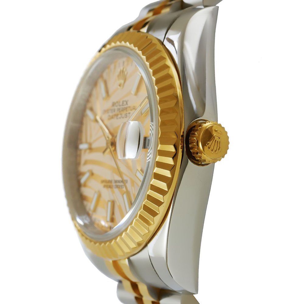 Rolex Datejust 36 Two-Tone Replica 36mm Steel Two-Tone Yellow Gold Bezel Golden Palm Motif Dial