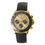 Rolex Daytona Pikachu Yellow Gold Replica 40mm Yellow Gold Black Rubber Strap Champagne Dial