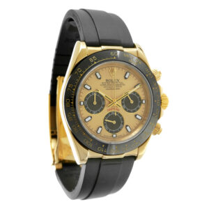 Rolex Daytona Pikachu Yellow Gold Replica 40mm Yellow Gold Black Rubber Strap Champagne Dial