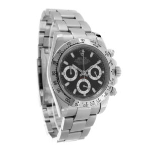 Rolex Daytona Stainless Steel Replica 40mm Steel Black Dial