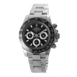 Rolex Daytona Stainless Steel Replica 40mm Steel Ceramic Bezel Black Dial