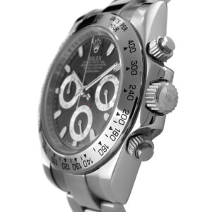 Rolex Daytona Stainless Steel Replica 40mm Steel Black Dial