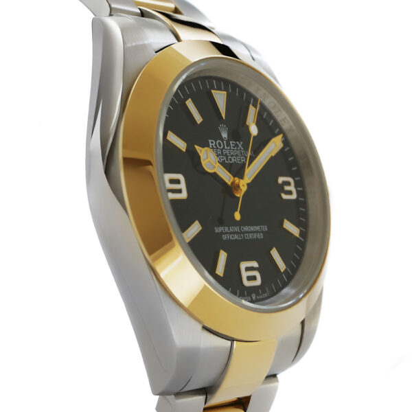 Rolex Explorer Stainless Steel Replica 36mm Two-Tone Yellow Gold Black Dial