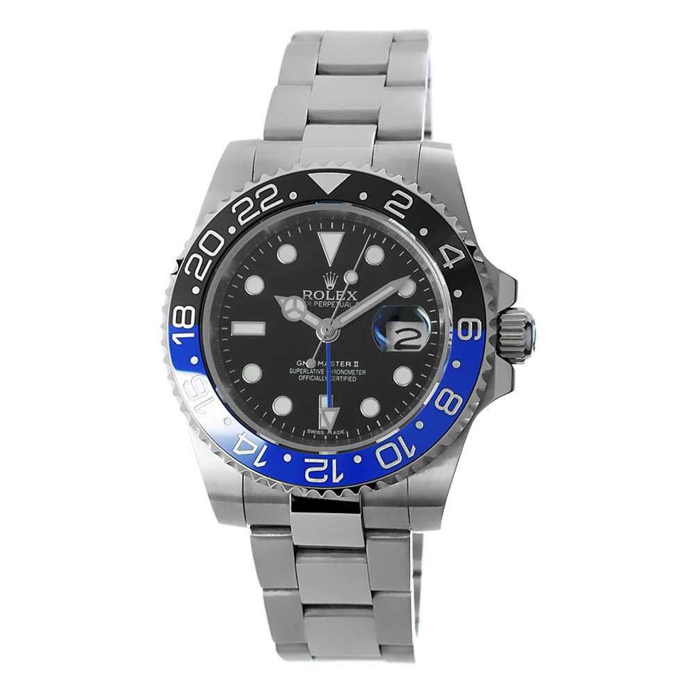 Rolex GMT-Master II Batman Replica 40mm Steel Oyster Black-Blue Ceramic Bezel Black Dial