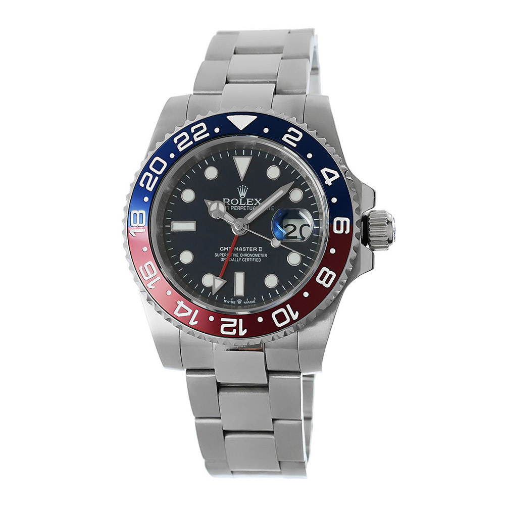 Rolex GMT-Master II Pepsi Replica 40mm Steel Red-Blue Ceramic Bezel Black Dial