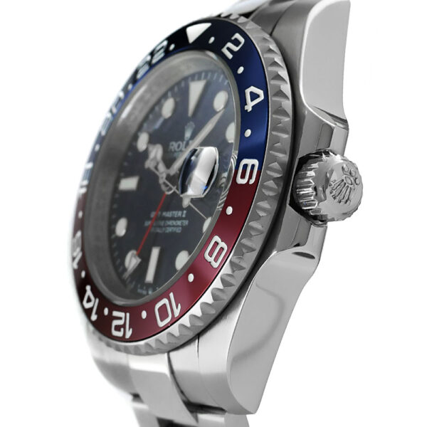 Rolex GMT-Master II Pepsi Replica 40mm Steel Red-Blue Ceramic Bezel Black Dial