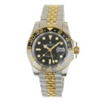 Rolex GMT-Master II Two-Tone Replica 40mm Two-Tone Yellow Gold Ceramic Bezel Black Dial