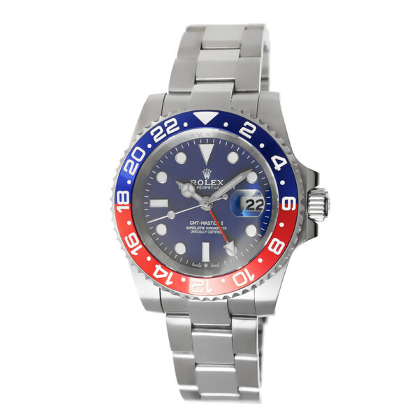 Rolex GMT-Master II White Gold Pepsi Replica 40mm White Gold Red-Blue Ceramic Bezel Blue Dial