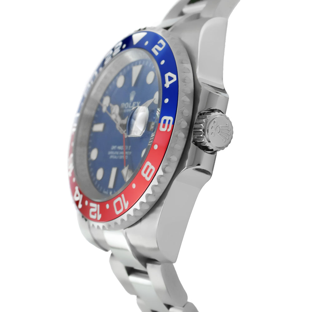 Rolex GMT-Master II White Gold Pepsi Replica 40mm White Gold Red-Blue Ceramic Bezel Blue Dial