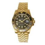 Rolex GMT-Master II Yellow Gold Replica 40mm Yellow Gold Ceramic Bezel Black Dial