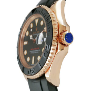 Rolex Yacht-Master 42 Rose Gold Replica 42mm Rose Gold Ceramic Bezel Rubber Strap Black Dial