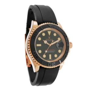 Rolex Yacht-Master 42 Rose Gold Replica 42mm Rose Gold Ceramic Bezel Rubber Strap Black Dial