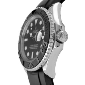 Rolex Yacht-Master 42 White Gold Replica 42mm White Gold Ceramic Bezel Rubber Strap Black Dial