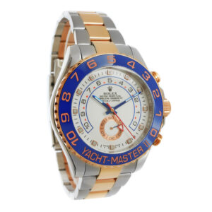 Rolex Yacht-Master II 44 Replica 44mm Two-Tone Rose Gold Blue Ceramic Bezel White Dial